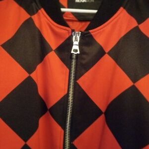 Black and Red Checkered Bomber Jacket